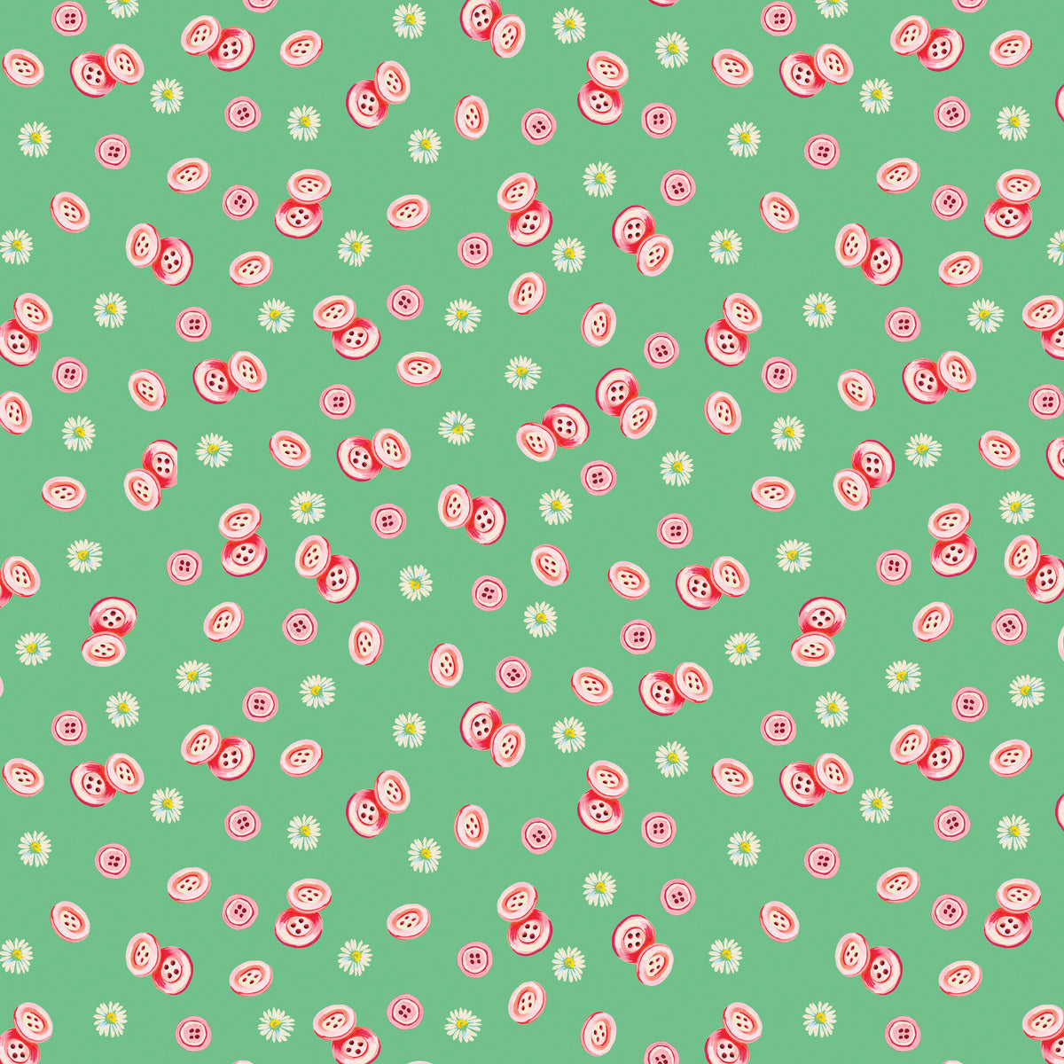 LOVE AND STITCHES Buttons green