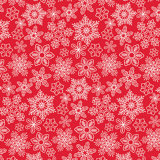 GINGERBREAD LANE Snowflakes red