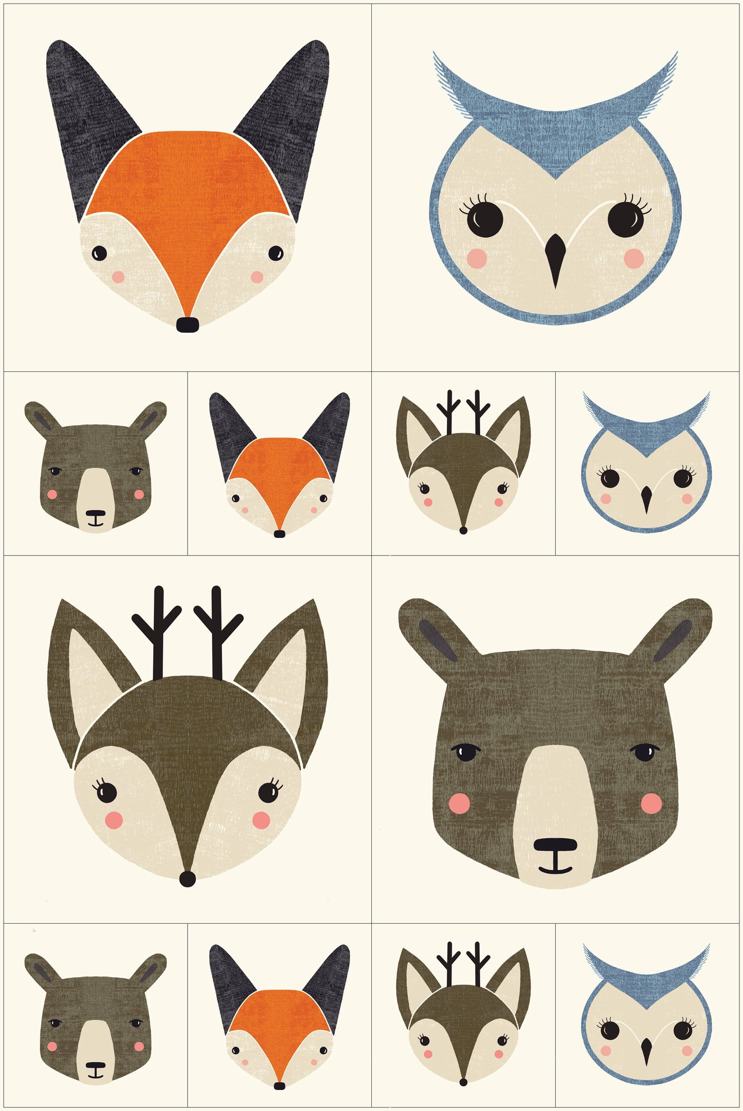 WOODLAND WONDER Bobble Heads cloud 24"x42"