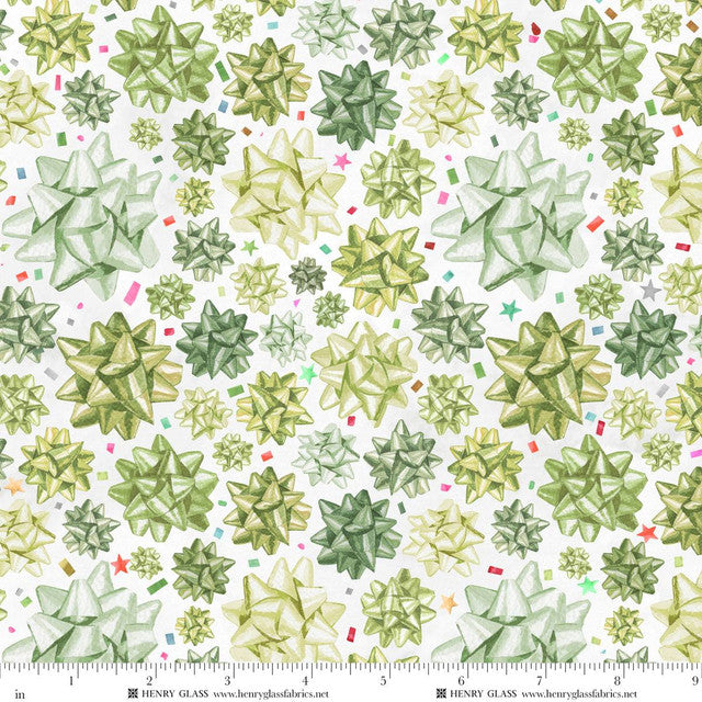 CHRISTMAS IN COLOR Stick on Bows lime