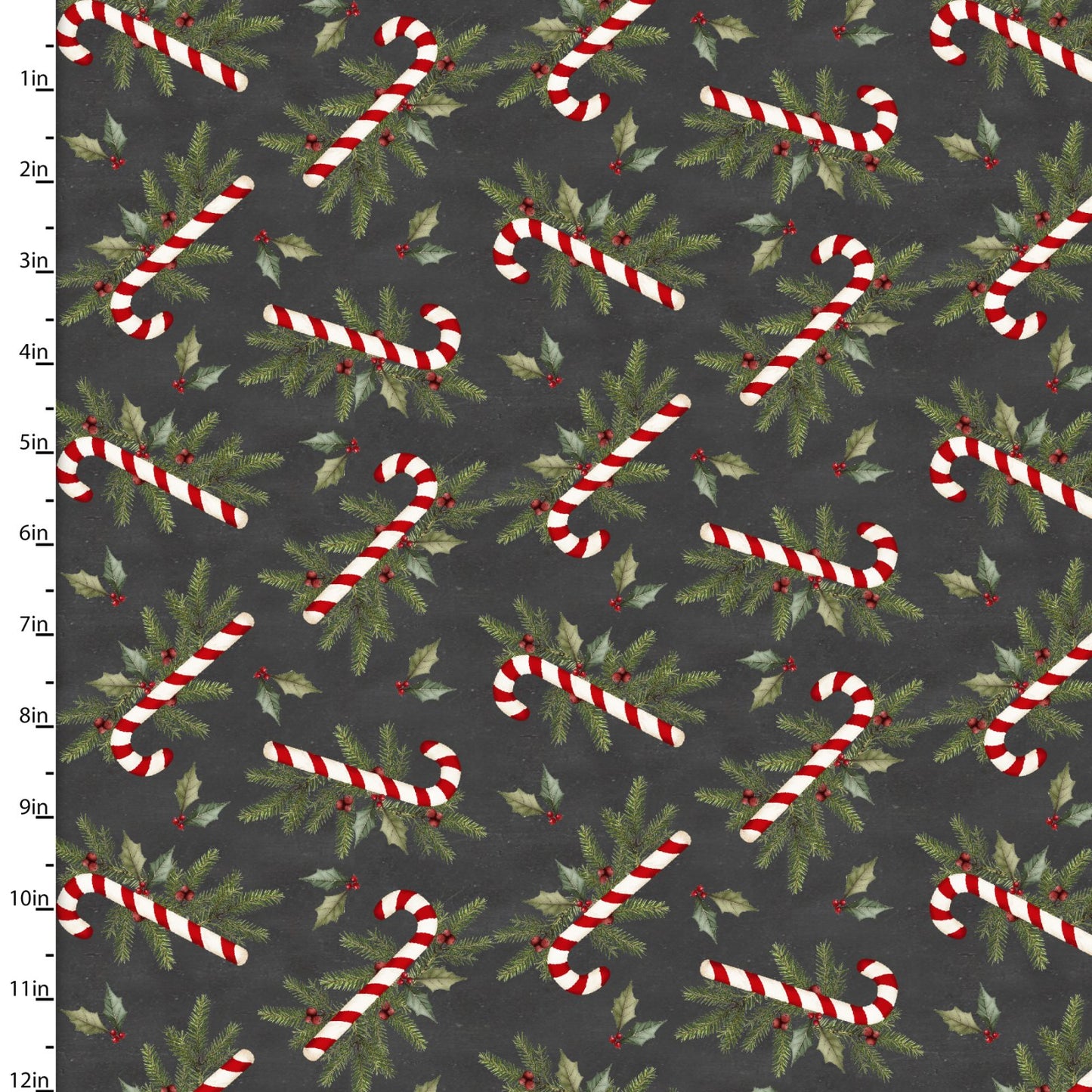 VERY MERRY GINGERBREAD CandyCanes charcoal
