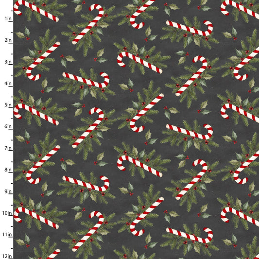 VERY MERRY GINGERBREAD CandyCanes charcoal