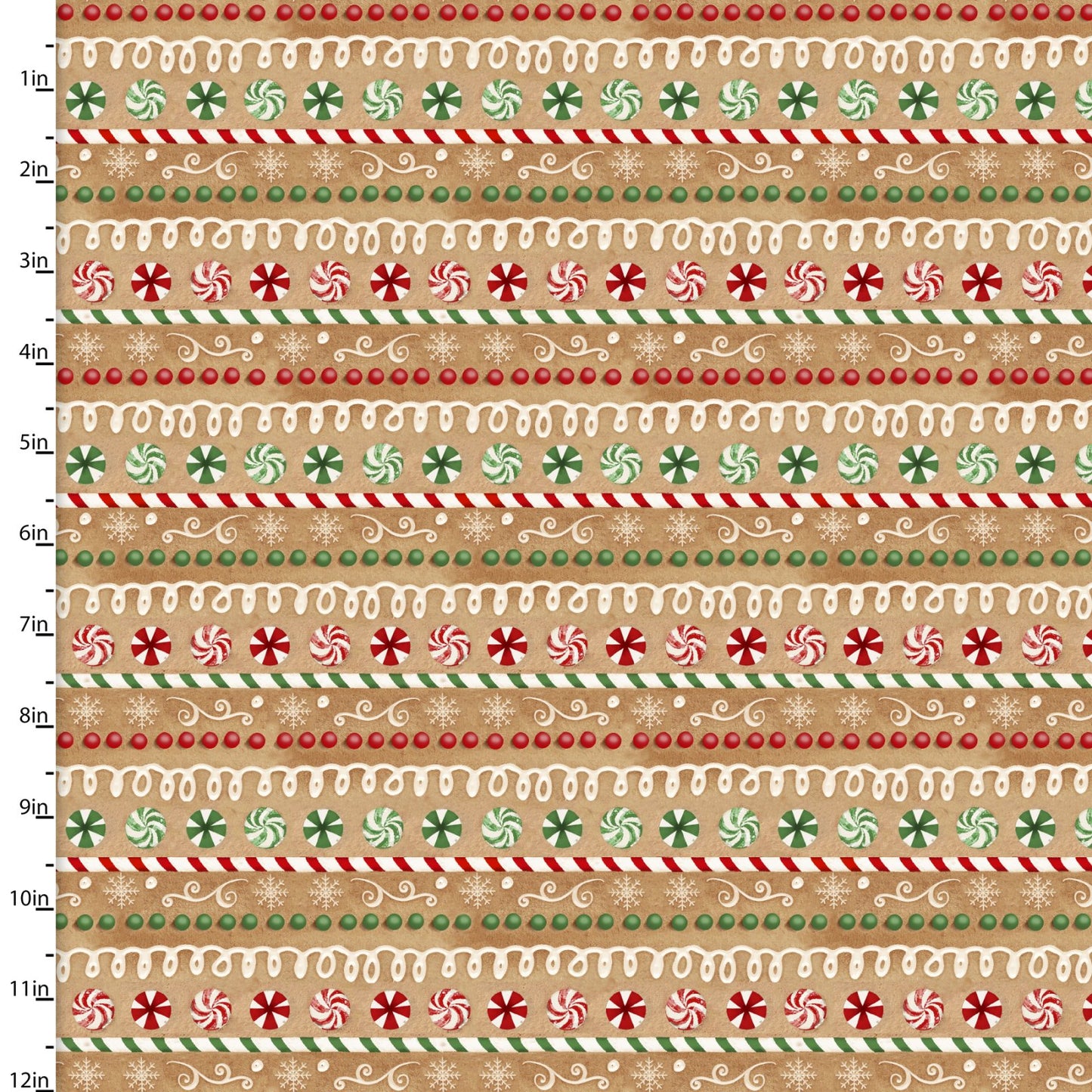 VERY MERRY GINGERBREAD Rows tan