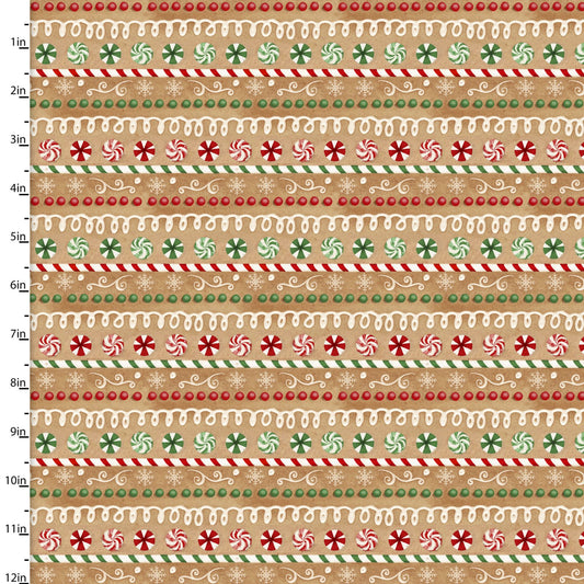 VERY MERRY GINGERBREAD Rows tan