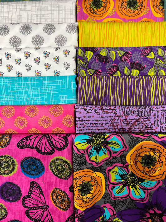 WINDING ROADS Grape 12 Fat Quarters
