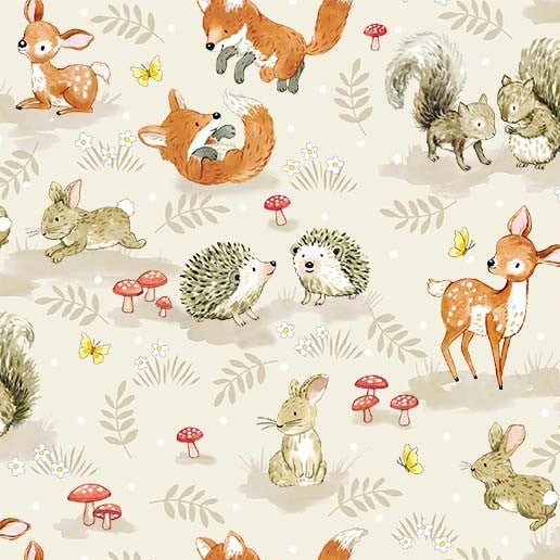 LITTLE ACORNS Woodland Baby Animals cream