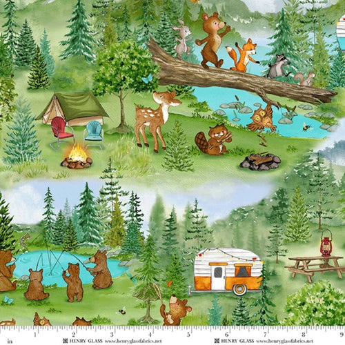 HAPPY CAMPERS Campground green multi
