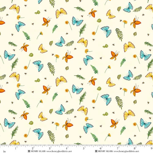 HAPPY CAMPERS Butterflies light yellow