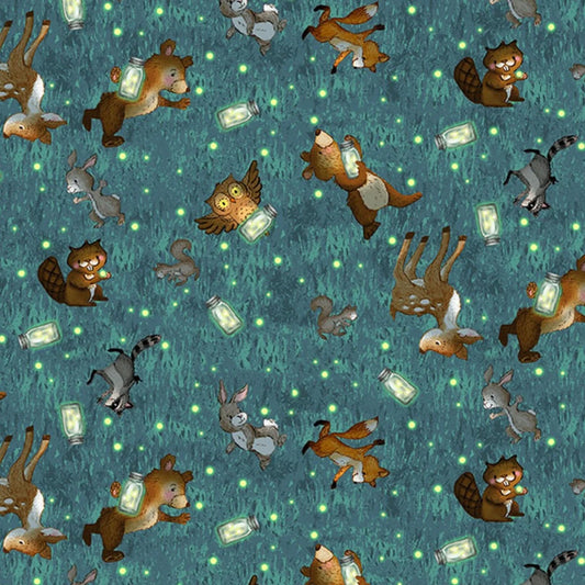 HAPPY CAMPERS Friends and Fireflies dark teal