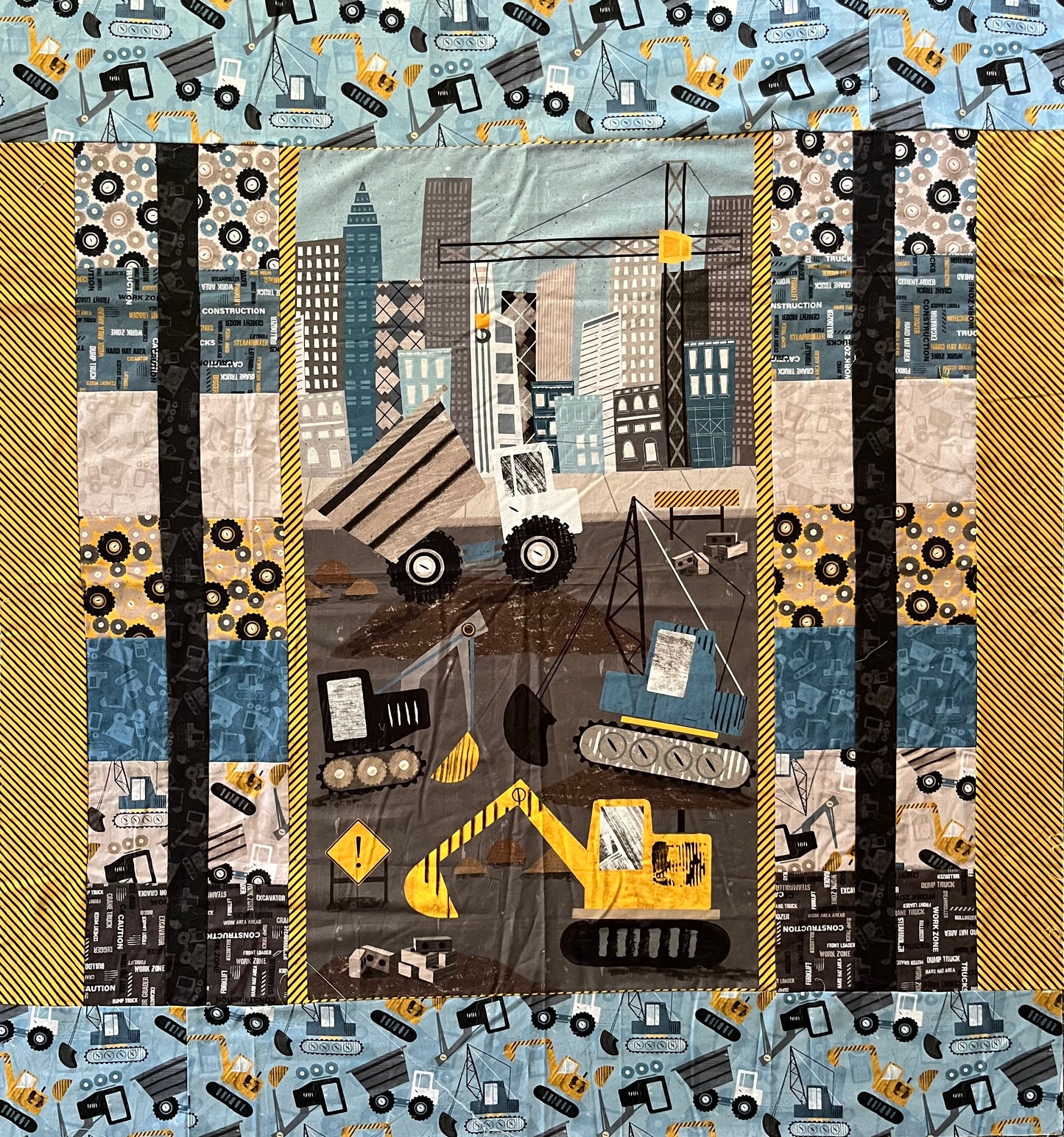 THROUGH THE WINDOW Diggers & Dozers 51"x54"