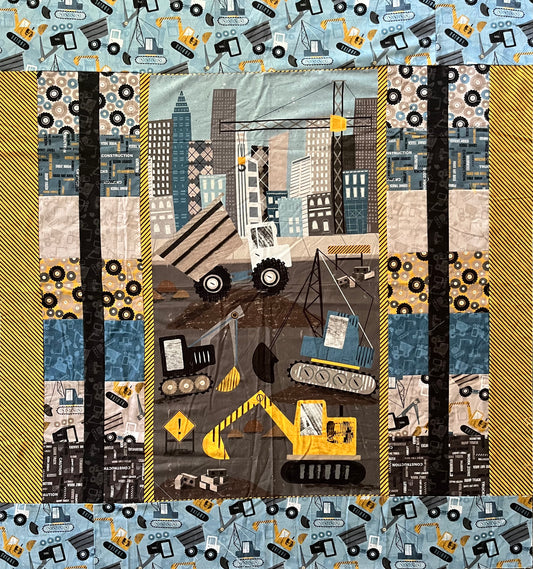 THROUGH THE WINDOW Diggers & Dozers 51"x54"