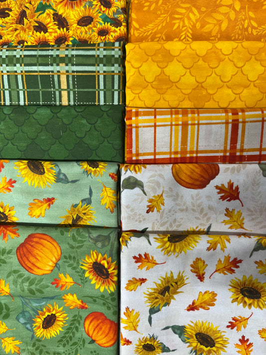 HARVEST DELIGHT Green 10 Fat Quarters
