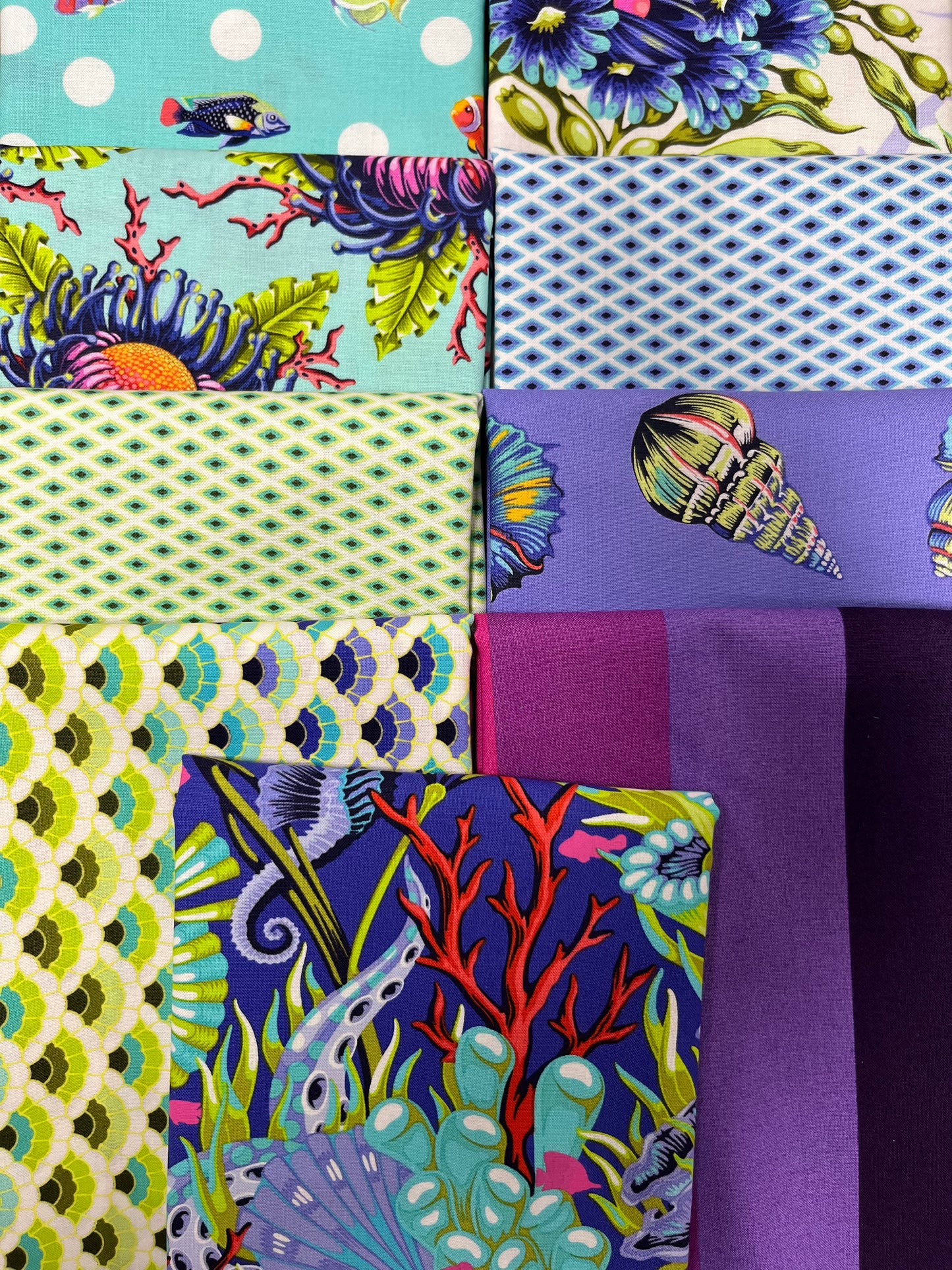 FLORAL REEF Marine 9 Half Yards