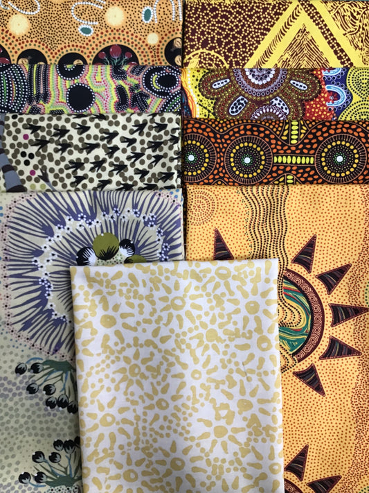 AUSTRALIAN Yellow 9 Fat Quarters