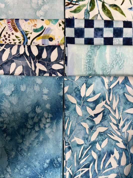 WANDERLUST Blue 8 fat quarters