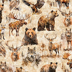 MOUNTAIN SPLENDOR Lodge Animals tan