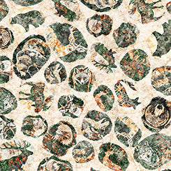 MOUNTAIN SPLENDOR Lodge Animals Medallions tan