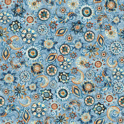 MOUNTAIN SPLENDOR Floral & Paisley blue