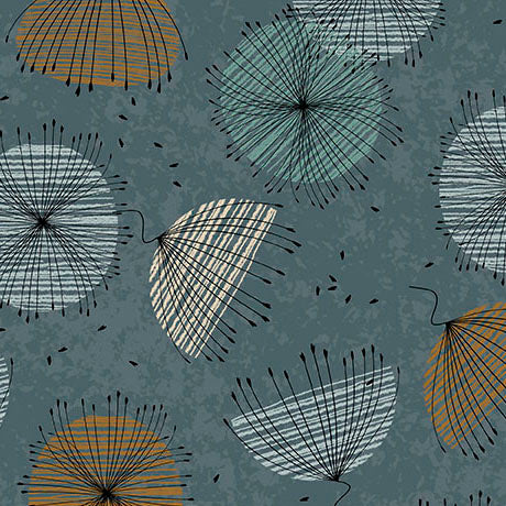 WISPS ON THE WIND Contempo Flowers dusty teal