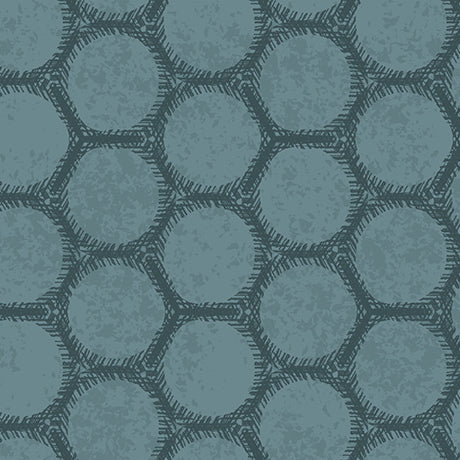 WISPS ON THE WIND Circle Geo dusty teal