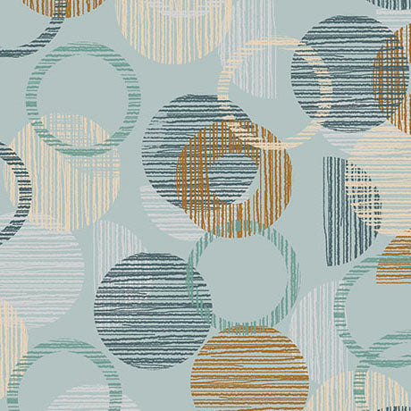 WISPS ON THE WIND Overlapping Circle Geo dusty teal