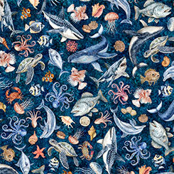 NAUTICUS Sea Creatures dk navy