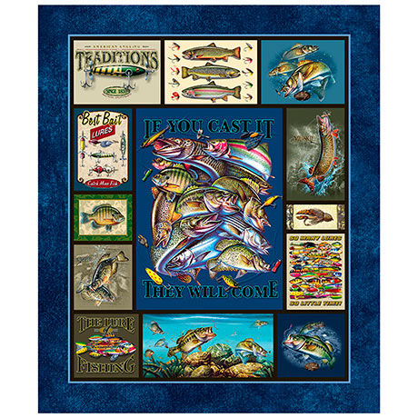THE LURE OF FISHING Panel 36"x42" multi