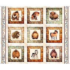 TERRORS OF THE PLEISTOCENE Picture Patches cream 36"x42" Panel