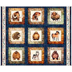 TERRORS OF THE PLEISTOCENE Picture Patches navy 36"x42" Panel