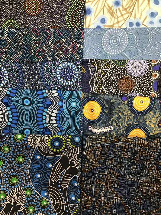 AUSTRALIAN Blue 10 Fat Quarters