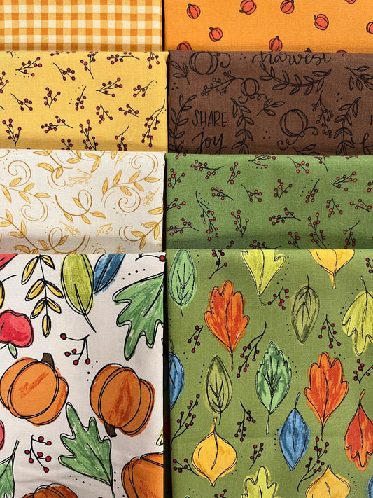 HARVEST HOME Cream 8 Fat Quarters