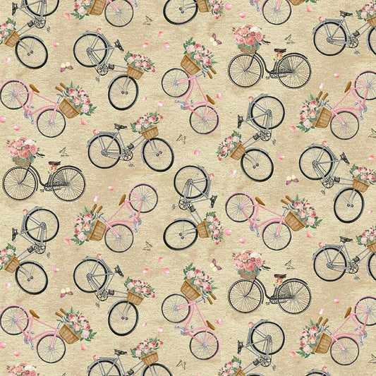 ROSE JARDIN French Floral Bike taupe