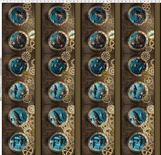 STEAMPUNK MENAGERIE Border multi