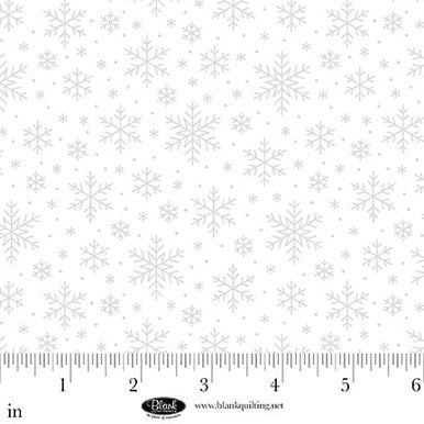 MORNING MIST Snowflakes white on white