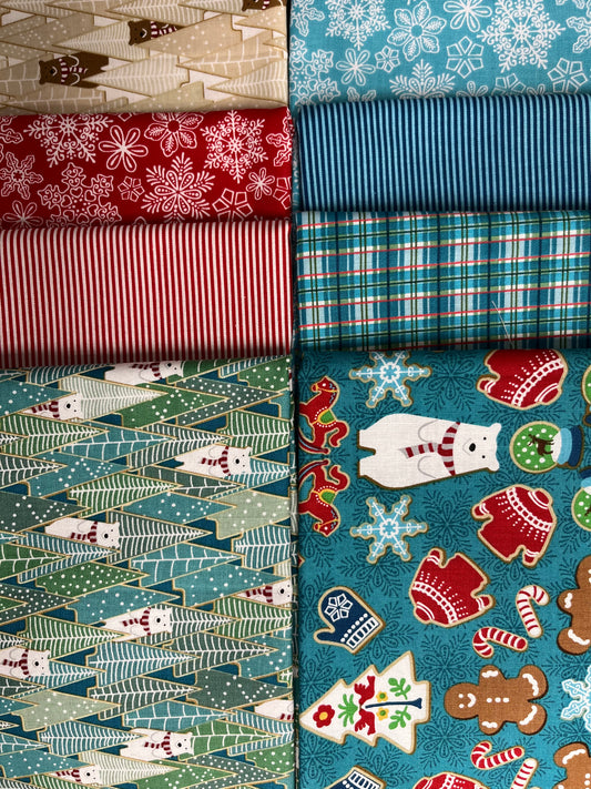 GINGERBREAD LANE Twilight 8 Fat Quarters