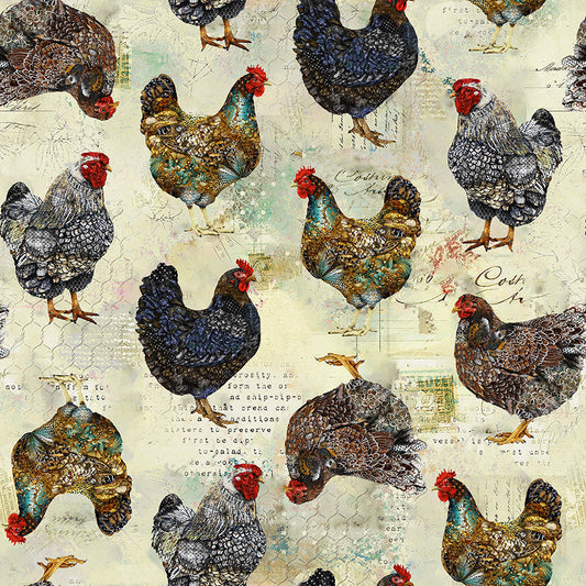 BOHO CHICK Rustic Chickens multi