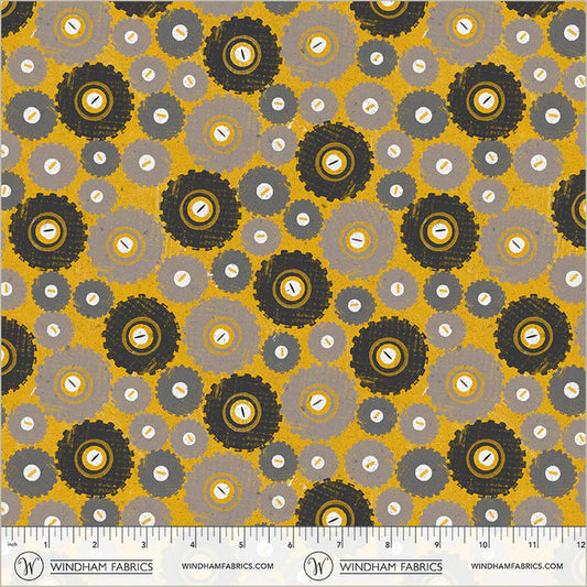 DIGGERS & DOZERS Wheels Keep Turning sunny yellow