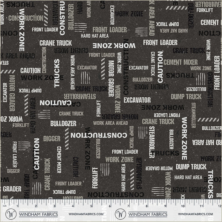 DIGGERS & DOZERS Caution: Work Zone dirt black