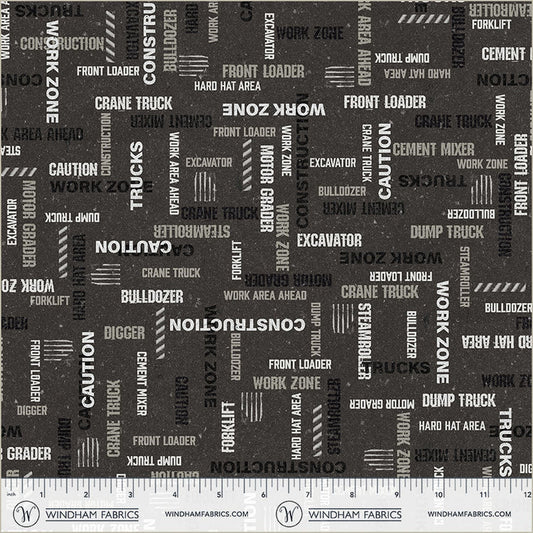 DIGGERS & DOZERS Caution: Work Zone dirt black