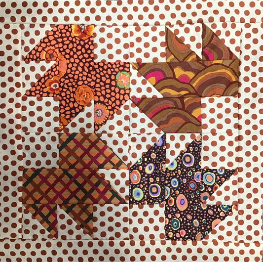 BLOCK OF THE MONTH- LEAF TWIRL PILLOW Kaffe 18"x18"
