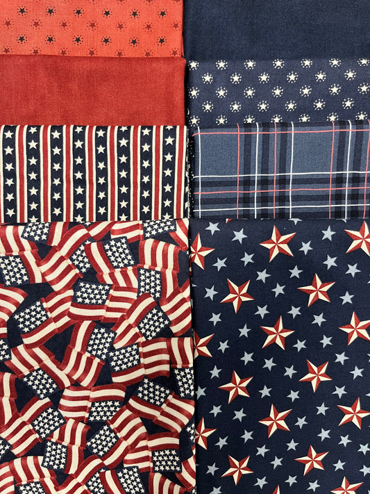 AMERICA 250 YEARS Loyalty Blue 8 Fat Quarters
