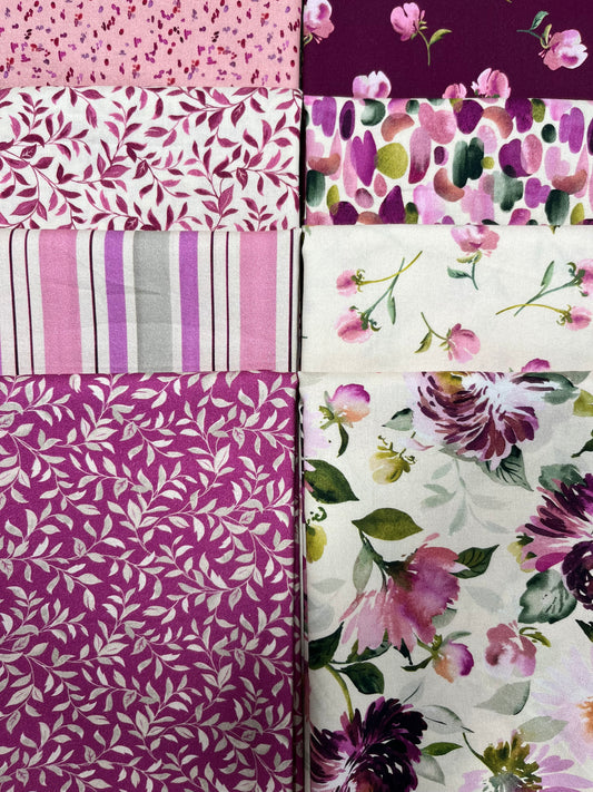 DAHLIA DREAMS Rose 8 Fat Quarters