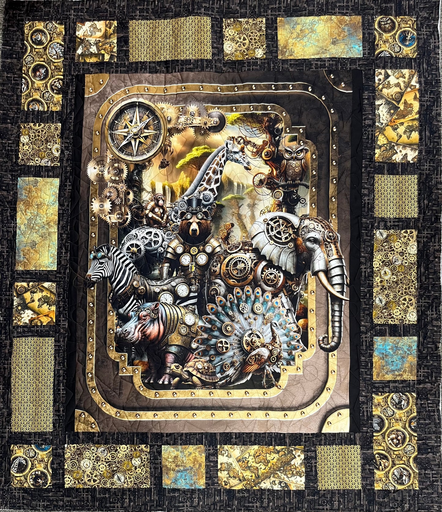 FISH & CHIPS Steampunk Menagerie 54"x62"