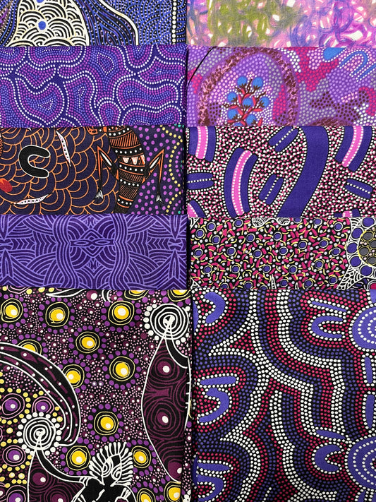 AUSTRALIAN Purple 10 Fat Quarters