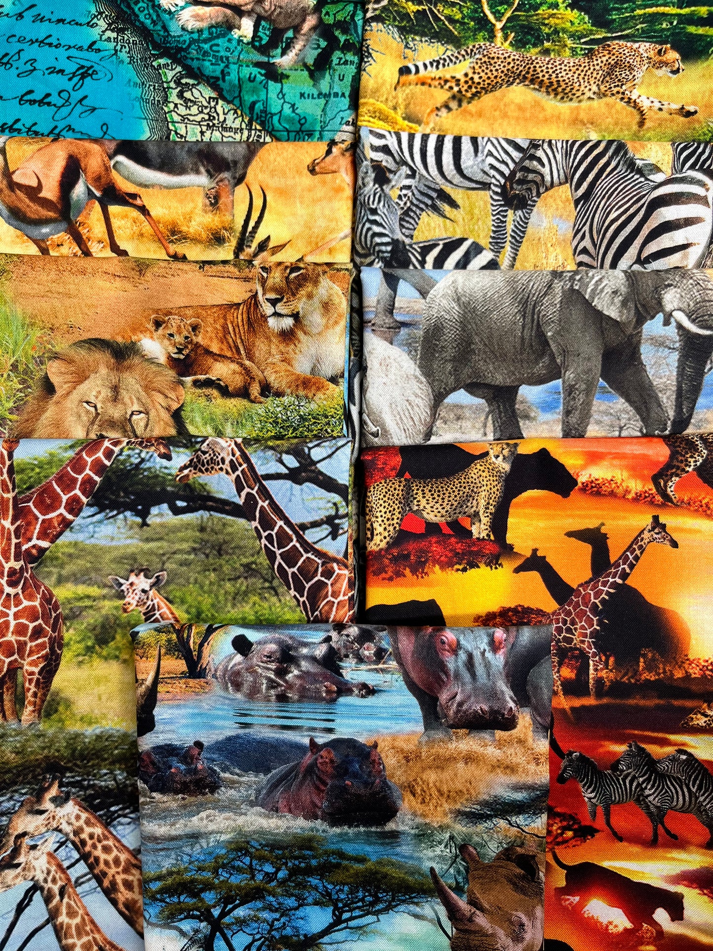 SERENGETI PLAINS Animals 9 Fat Quarters