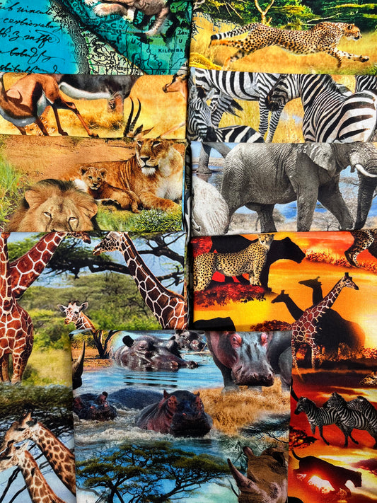 SERENGETI PLAINS Animals 9 Fat Quarters