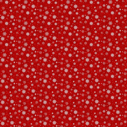 'TWAS THE NIGHT BEFORE CHRISTMAS Snowflakes red