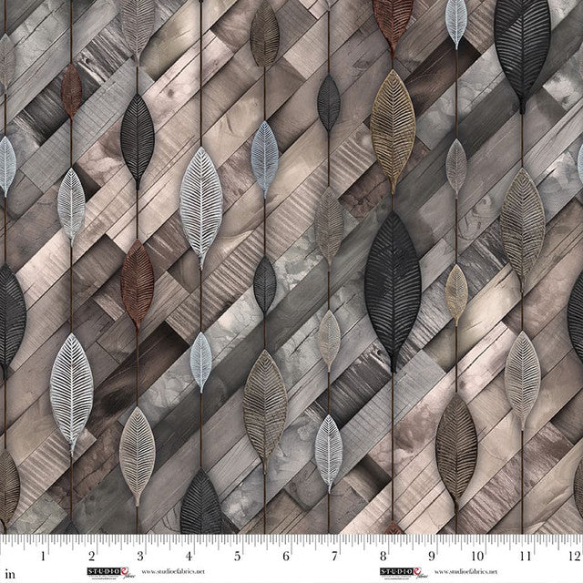 OUT OF THE WOODWORK Iron Leaves umber