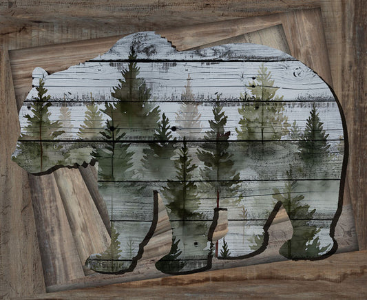OUT OF THE WOODWORK Bear 36"x43" panel