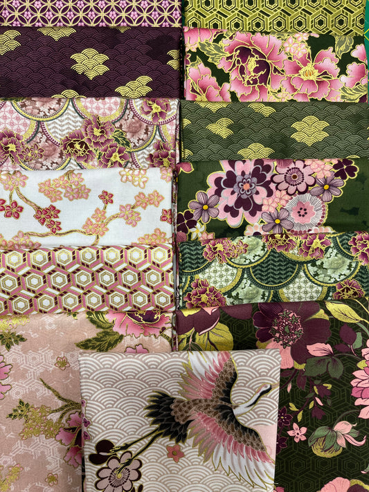 GRACEFUL CRANES 13 Fat Quarters